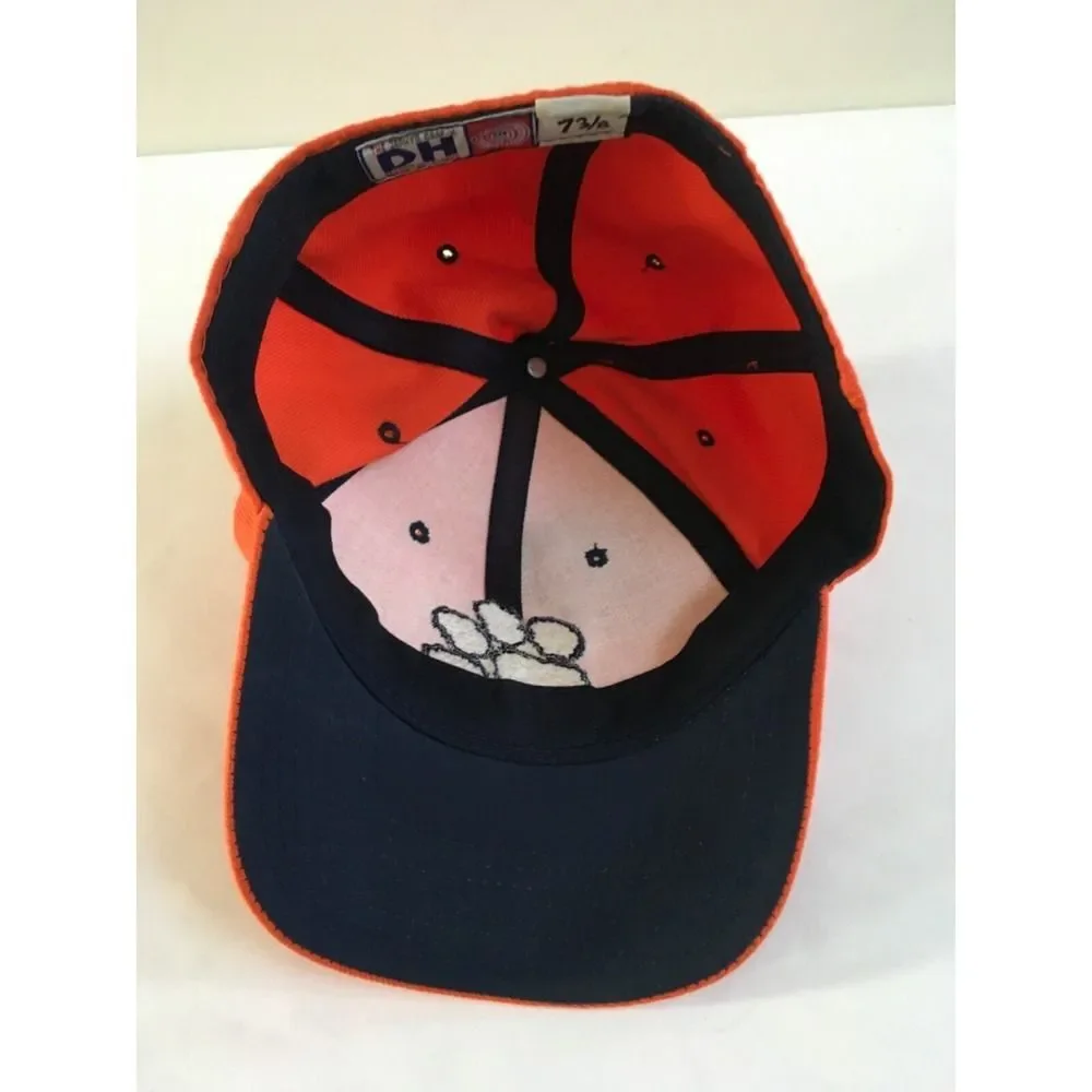 Vtg Zephyr Graf-X Clemson Tigers Orange Wool Blend Fitted DH Hat Cap Size 7 3/8